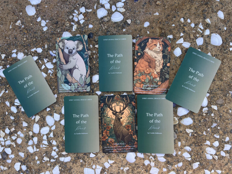The Path of the Paws oracle deck that comes with the Spirit Animal Online Course
