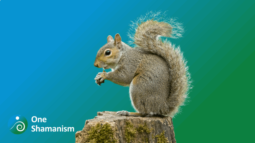 A squirrel playfully leaping between branches, representing joy and agility